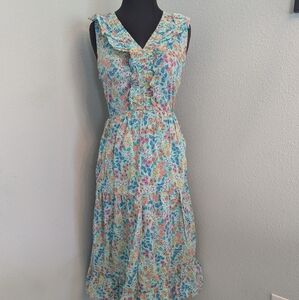J. Crew Tiered Teal Sundress